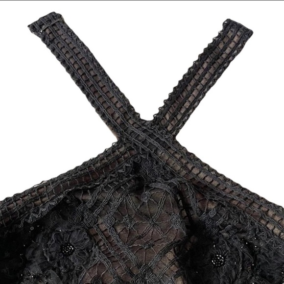 Tadashi Shoji Lakota Black Sequin Halter Neck Evening Gown Maxi Dress Mermaid 0 - Picture 7 of 12